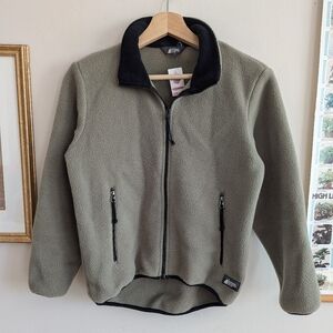 Vintage MEC Sage Green Fleece Full Zip Sweater, size XS